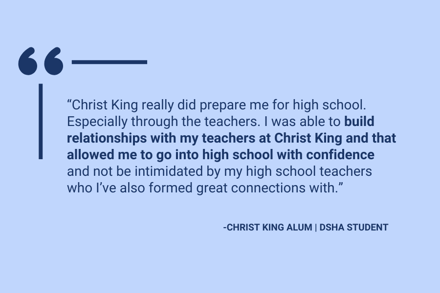 CK alum agrees that CK has allowed them to go into high school with confidence